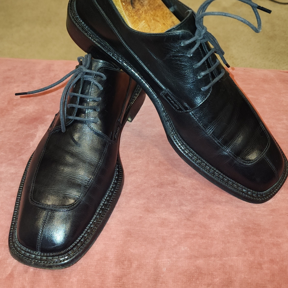 Salvatore Ferragamo Black Leather Oxfords